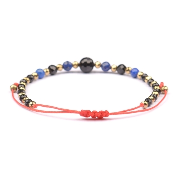 Bransoletka czarny TURMALIN Lapis Lazuli HEMATYT ochrona i szczęście